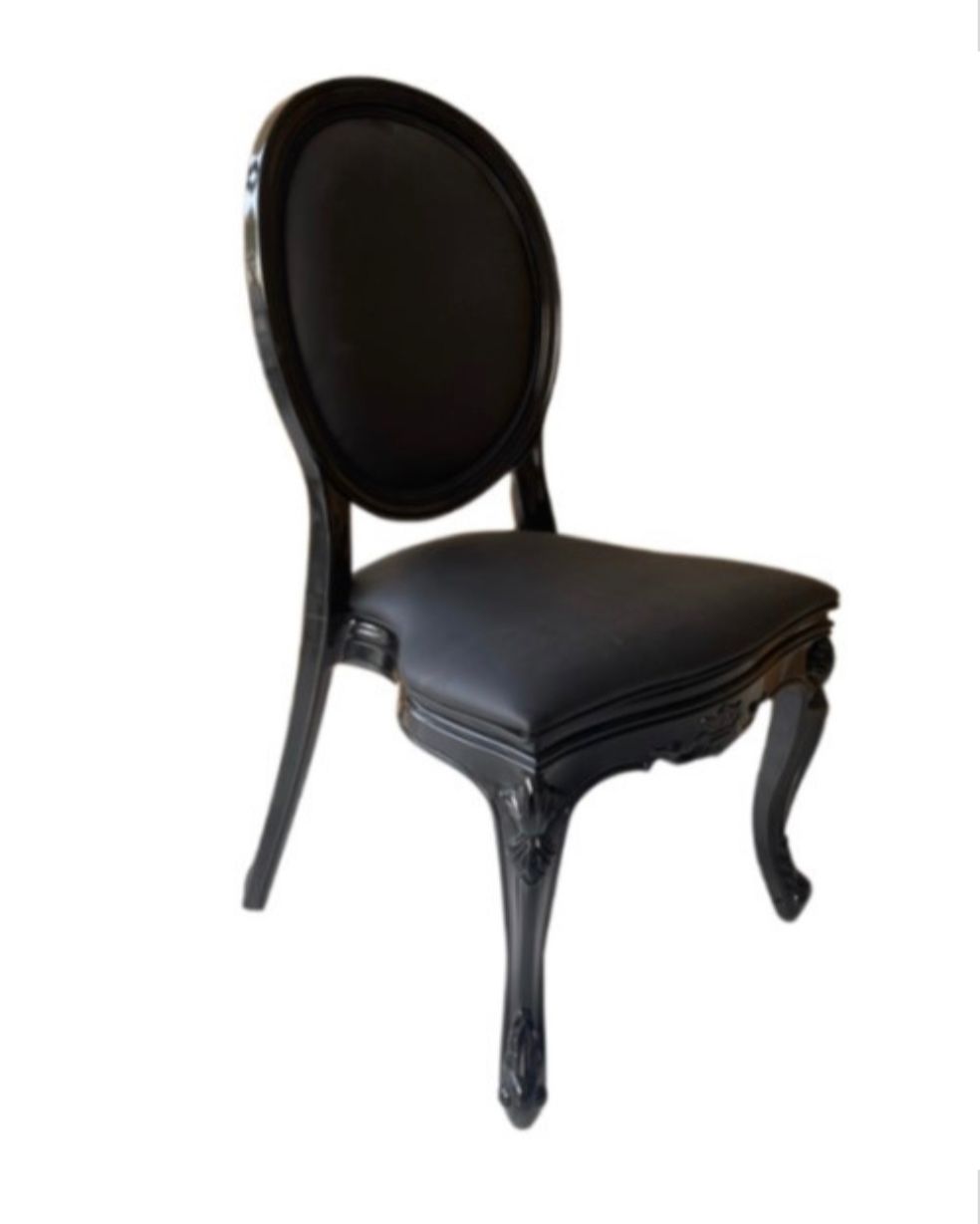 Black Padded Back Louis Chair Sell