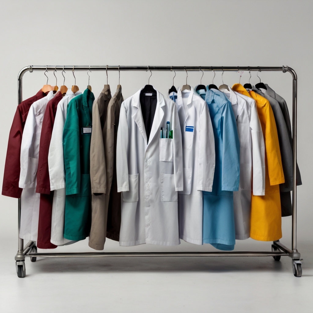 black scrub lab coat - Image 13