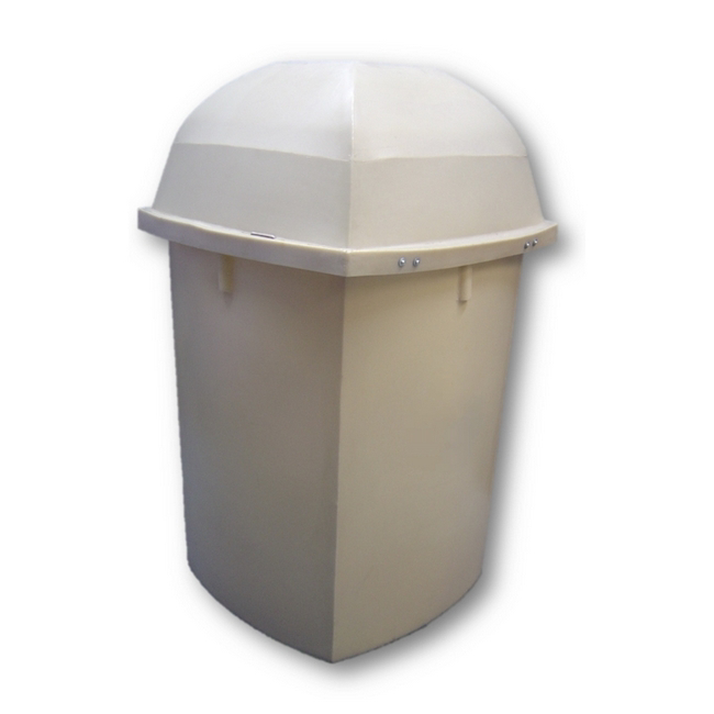 Litter Bin with Lid - Pavement - Plastic - 220L - 62 x 62 x 101 cm - Beige - LB038