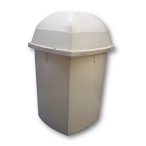 Litter Bin with Lid - Pavement - Plastic - 220L - 62 x 62 x 101 cm - Beige - LB038