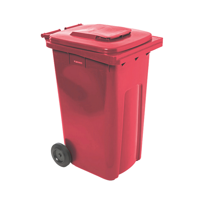 Wheelie Bin - SABS Approved - 240L - Red - Pack of 12 - Wheelie Bin 240L-red