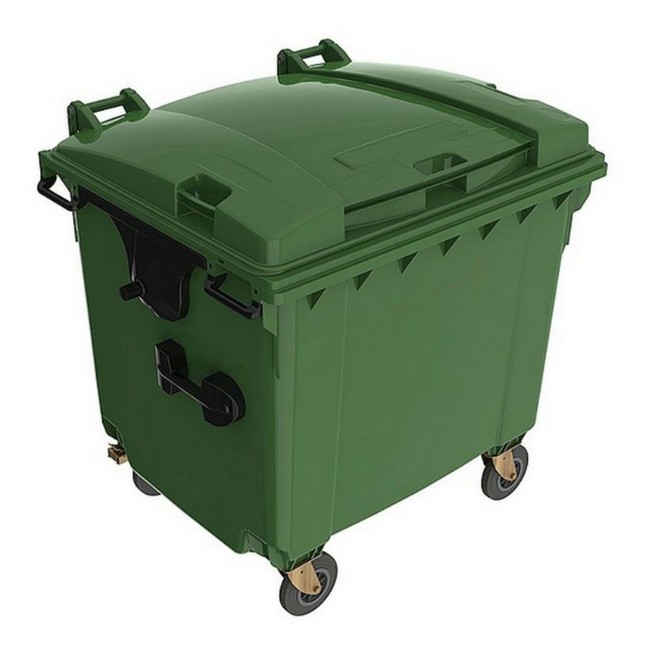 Wheelie Bin - Plastic - 4 Wheel - 1100L - Green - Wheelie Bin 1100L-green