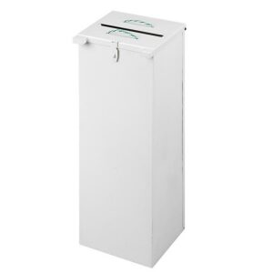Confidential Bin - Steel - Lockable - Inner - 34 x 34 x 82cm - White - REC012WH