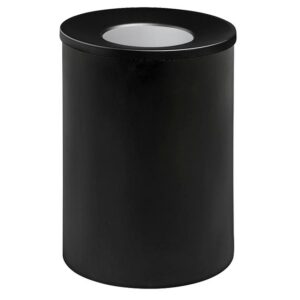 Steel Litter Bin - Wide - Funnel Top Lid and Bin Liner - Solid - 400 Ø x 600 (H) mm - Black - 674BL-027SD
