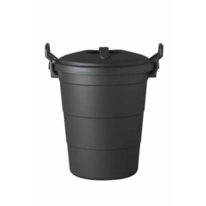70L Dust Bin - Plastic - With Lid - Black - Pack of 5