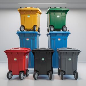 White 240 liter wheelie bin
