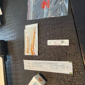 Alternative view of wooden Cholera table for clinic