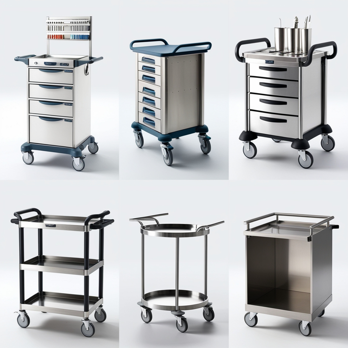 wooden catering trolley