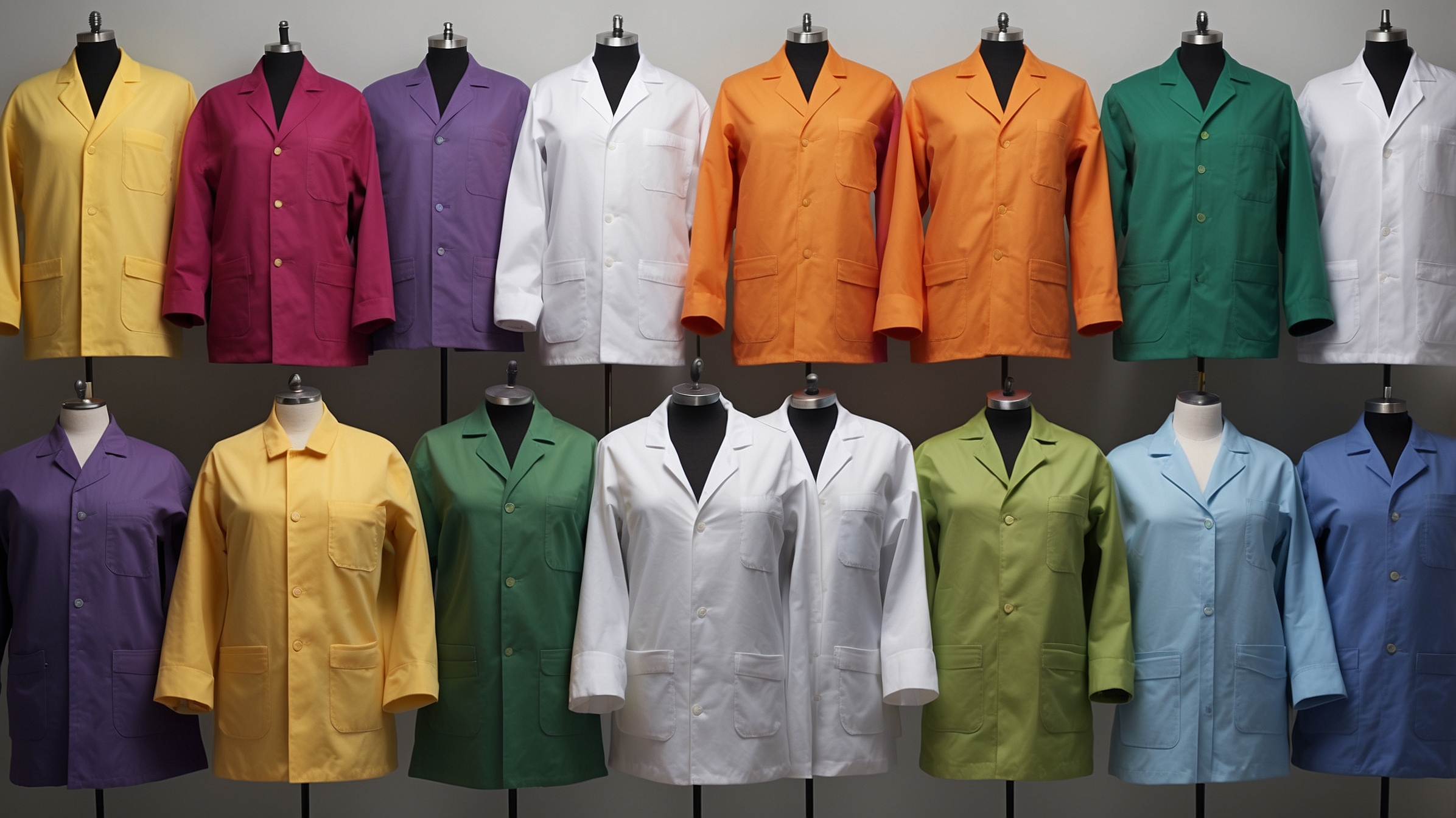 fluid resistant lab coat with cuffed sleeves