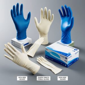 surgical rubber hand gloves