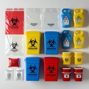 Biohazardous Bins With Lids, Plastic Yellow 5l - Each