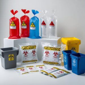 biohazard yellow plastic bag