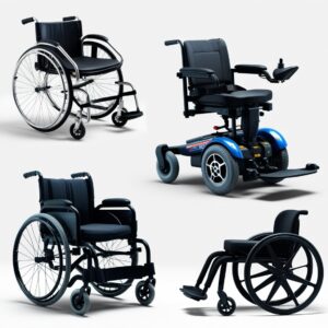 Wheelchair - Allum / Nylon . lightweight . detachable arm and foot rests