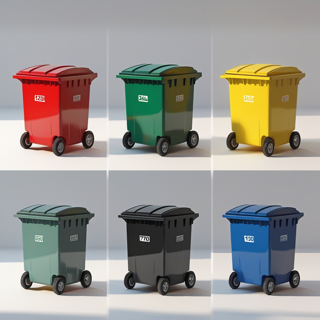 550 Litre Plastic Four Wheelie Bins - Durable Waste Management Bin