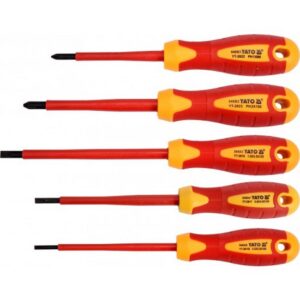 VDE Electrician Screwdriver Set - Insulated - Flat Head and Phillips - 5 Piece - YT-2827