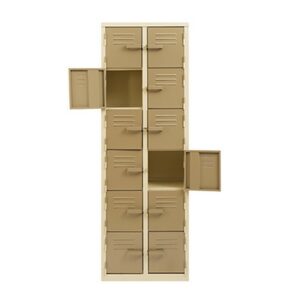 Steel Locker - Metal - 12 Tier - Twelve Door -180 x 60 x 45 cm - LOC012-ivorykaroo