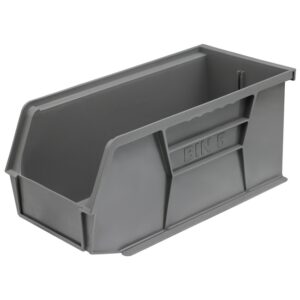 Stack & Hang Parts Storage Bin - Small Plastic Container - Size 5 - 28 x 14 x 13 cm - Grey - BIN-5-GREY