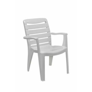 Plastic High Back Chair - Mia - White