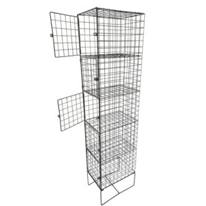 Wire Metal Locker - Powder Coated Steel Mesh - Single - 5 Doors - 5 Tier