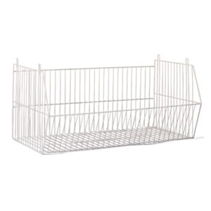 Steel Stacking Basket - White - 88 x 40 x 40 cm