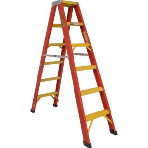 Fibreglass Double Sided Step Ladder - Industrial - Heavy Duty - 16 Step - 4.8m
