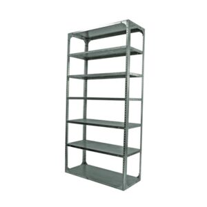 Bolted Shelving Steel Bay 7 Shelves - Uni-Angle - Seven Shelf Kit - Galvanised - 304.8 x 91.4 x 38.1 cm