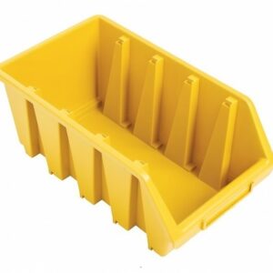 Matlock Plastic Storage Bin - Wall Mountable & Stackable - Label Holder - 17 x 24 x 12.6 cm - Yellow