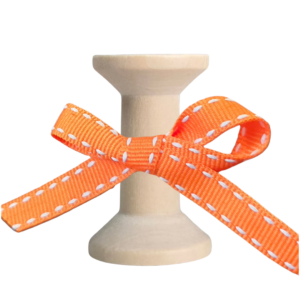 No 052 – Tangerine White Saddle Stitch 10mm