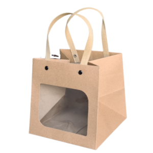 Brown Kraft Square Bag with PVC Window