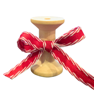 No 194- Diagonal Striped White & Red 10mm