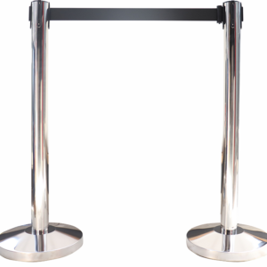 Retractable Queue Barrier with Black Belt