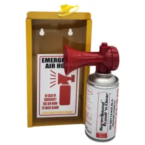 SuperSound Air Horn (135ml) with Yellow Wall-Mountable Metal Case